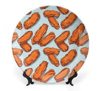 Buffalo Wings Food Ceramic Decorative Plates for Display Ornaments with Stand for Kitchen Home Decor 8inch