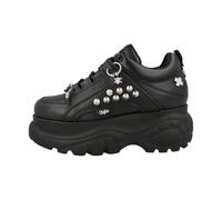 Buffalo Women's 1339-14 PUNK Platform Studded Black Vegan Nappa Lace-Up Sneakers