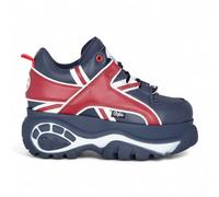 Buffalo Womens Blue Red Chunky Platform Fashion Trainers - 1339-14 Faux Leather - Size EU 40