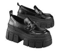 Buffalo Women's Platform Shoes Gospher Loafer Tribal, black, 8 UK