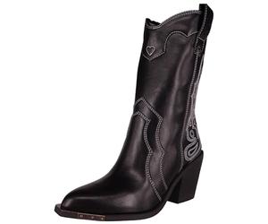 BUFFALO Women's Texan Boots West Boot Mid D25BF05 BN12210441, Black, 8 UK