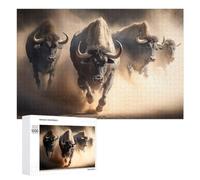 Buffaloes Generative AI Jigsaw Puzzle, 1000 PCS, Relaxing Activity for Adults, A Thoughtful Gift Idea for Adults Who Enjoy Puzzles