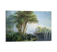 Buffalos Driven to The of The Chasm Opposite Garden Island Thomas Baines Painter Poster Wall Art Poster Scroll Canvas Painting Picture Living Room Decor Home 20x30inch(50x75cm)