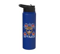 Buffaween -.Buffalo with Glasses Pumpkin Halloween Buffalo Stainless Steel Insulated Water Bottle