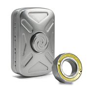 Buffcy 2 Packs Fidget Toy, Sound/Silent Fidget Ring, Lightning Fidget Spinner for Adults, Metal Vortex Fidget Toys Adults for Stress Relief, Fidget Slider for Anxiety, Gift for Adults (Silver - 2 Set)