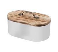 Buffer Holder for Bathroom, Wooden Storage Box with Lid for Tampons - Decorative Bathroom Accessory for Hair Pins, Medicines, Cotton Balls Cosmetic, white, Se référer au descriptif, Refer to
