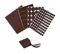 BufferABC Felt Pads Floor Protectors 166pcs, 9 Sizes Self-adhesive Furniture Pads for Hardwood Floors, Premium Furniture Felt Pads 5mm thick - Durable Felt Glides for Furniture Feet - Brown