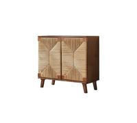 Buffet Cabinet Nordic Wooden Rattan Dining Sideboard Simple Storage Cabinet Living Room Porch Rack Sideboard Cabinet Kitchen Cabinet
