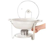 Buffet Dishes | Non Stick Heat Resistant Serving Dish with Clear Lid White Keeping Warm Serving Dish for Wedding Reception Banquet Party Thanksgiving