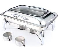 Buffet Server and Heater - Food Heater for Catering Events, Buffet Set, Stainless Steel Catering Food Heater, Hot Pot Buffet Set, Cold Dish Server Set(Size:10L,Color:True Colors)
