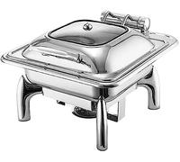 Buffet Server And Heater - Food Radiator For Party Buffet, Stainless Steel Hot Pot Buffet Set, Hot Plate Buffet Set, Food Heater For Catering Events, Server Wi(Size:5.5L,Color:Square Ceramic