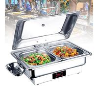 Buffet Server and Warming Tray, Hot Plates Warmer for Keeping Food Warm, 9L 13L Electric Chafing Dishes with Touch Display, 600W Fast Heating, 30℃-90℃ Adjustment, Keep Food Warm All Day Long