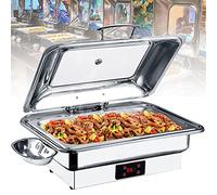 Buffet Server and Warming Tray, Hot Plates Warmer for Keeping Food Warm, 9L 13L Electric Chafing Dishes with Touch Display, 600W Fast Heating, 30℃-90℃ Adjustment, Keep Food Warm All Day Long