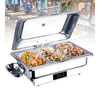 Buffet Server and Warming Tray, Hot Plates Warmer for Keeping Food Warm, 9L 13L Electric Chafing Dishes with Touch Display, 600W Fast Heating, 30℃-90℃ Adjustment, Keep Food Warm All Day Long