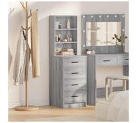 Buffet Table Grey Sonoma 40x41x135cm Engineered Wood Highboard 4 Drawers Storage