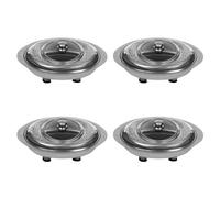 Buffet Tray Stainless Chafer Pans Oval Buffet Servers Food Warmers with Glass Lid Rectangular Food Pan 4PCS (34.5 * 24.5cm)