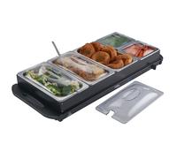 Cooks Professional 5-Section Buffet Warmer 9.6 Litre Capacity with Hotplate Function & Adjustable Temperature Control Dial | 450W X-Large Portable Electric Food Serving Tray | Black