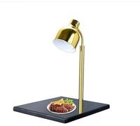 Buffet Warming Station With Barbecue Pizza Lamp Vertical Marble Warming Station(Gold,Single head)