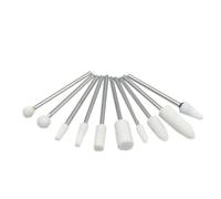 Buffing Nail Drill Bit，Nail Art Polisher Drill Bit Pack of 10 Nail Drill Bits Ceramic Stone Burr Cutters Multicolor Ceramic Stainless Steel(Wh-m)