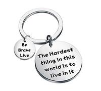 Buffy Quote Hardest Thing In This World Is To Live In It Be Brave Live Keychain 90's Television Gifts (Be Brave Live K sliver)
