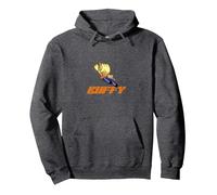 Buffy The Vampire Slayer Cartoon Buffy Ready For Action Pullover Hoodie, Adult Unisex, Dark Heather Grey, Small