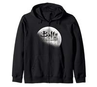 Buffy The Vampire Slayer Distressed Full Moon Title Logo Zip Hoodie