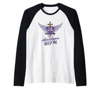 Buffy The Vampire Slayer If the Apocalypse Comes Beep Me 90s Raglan Baseball Tee