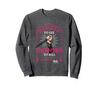 Buffy The Vampire Slayer People To See Demons To Kill Sweatshirt, Adult Unisex, Dark Heather Grey, Large