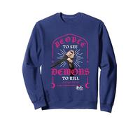Buffy The Vampire Slayer People To See Demons To Kill Sweatshirt, Adult Unisex, Navy Blue, Medium