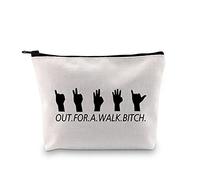 Buffy TV Show Inspired Out. for. A. Walk. Bitch. Zipper Pouch Makeup Bag for Vampire Fans Women (Out for A Walk Bitch Bag EU)