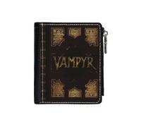 (Buffy - Vampyr Book_45) PU Wallet Compact Bifold with Zipper & Multiple Card Coins Slots Black Stylish Durable Graphic Design Print for Men Women Kids Christmas Gift