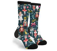 Bufhje Unisex Fun Novelty Crazy Crew Socks Nutcracker Ballet Xmas Dance Dress Socks