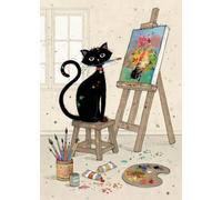Bug Art Blank Greeting Card - Creative Cat Design with Embossed Foil Finish, Eco-Friendly & Made in the UK