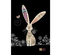 Bug Art Blank Greeting Card - Jewel Range - Decorative Rabbit