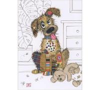 Bug Art Blank Greeting Card - Murphy Mutt Multicolour G024