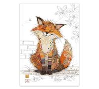 Bug Art Blank Greeting Card - Patchwork Fox Design with Embossed Foil Finish, Eco-Friendly & Made in the UK