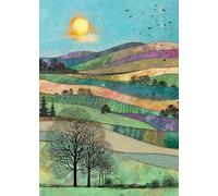 Bug Art Blank Greeting Card - Scenic Countryside Landscape with Embossed Foil Finish, Eco-Friendly & Made in the UK