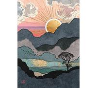 Bug Art Blank Greeting Card - Scenic Range - Mountain Sunset