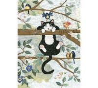 Bug Art Blank Greeting Card - Tree Cat
