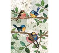 Bug Art Blank Greetings Card - Amy's Range - Bird Chorus