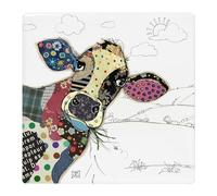 Bug Art Ceramic Coaster Tableware | for Home or Work | Cork Backed for Hot Drinks | Designed By Bug Art | Coasters (Connie Cow 1873)