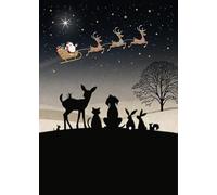 Bug Art Christmas Cards Pack of 8 - Animals Santa Gazing Embossed with Foil Details - Eco-Friendly & Recyclable