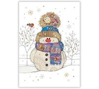 Bug Art Christmas Cards Pack of 8 - Christmas Cards with Jolly Snowman and Robin Design and Special Finish - Eco-Friendly Xmas Cards Multipack with Envelopes