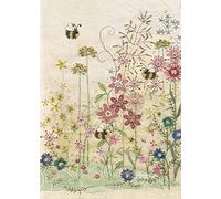 Bug Art Greeting Card (BA0016) - Blank/Birthday - Bees Meadow - Embossed Finish Multicolour