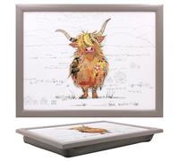 B&Q Lap Tray – Bug Art Hamish Highland Cow, Cushioned with Bean Bag