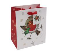 Bug Art Stylish Christmas Mug, Christmas Coaster Bag - Robin Design (Gift Bag)