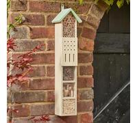 Bug & Bee Tower - FSC Certified Wildlife Garden Feature with Bamboo Nesting Tubes, 118 x 15 x 11 cm, Ideal for Solitary Bees and Beneficial Insects, Supports Pollinators and Garden Biodiversity