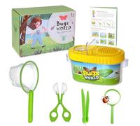 Bug Catcher for Kids - 5Pcs Outdoor Explorer Set with Insect Net, Magnifying Glass, Observation Box & Tools, Bug Hunting Kits for Children, Educational Bug Collecting Kit for Backyard & Nature Play