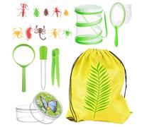 Bug Catcher Kit - Outdoor Nature Explorer Set with Butterfly Net, Mesh Habitat, Magnifying Glass & Plastic Insects for Garden Observation & Wildlife Discovery