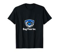 Bug Fixer Inc. Debugging Humor Badge Logo T-Shirt